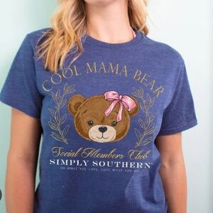 Simply Southern Navy Tee Cool Mama Bear- do what you love, love what you do NWOT